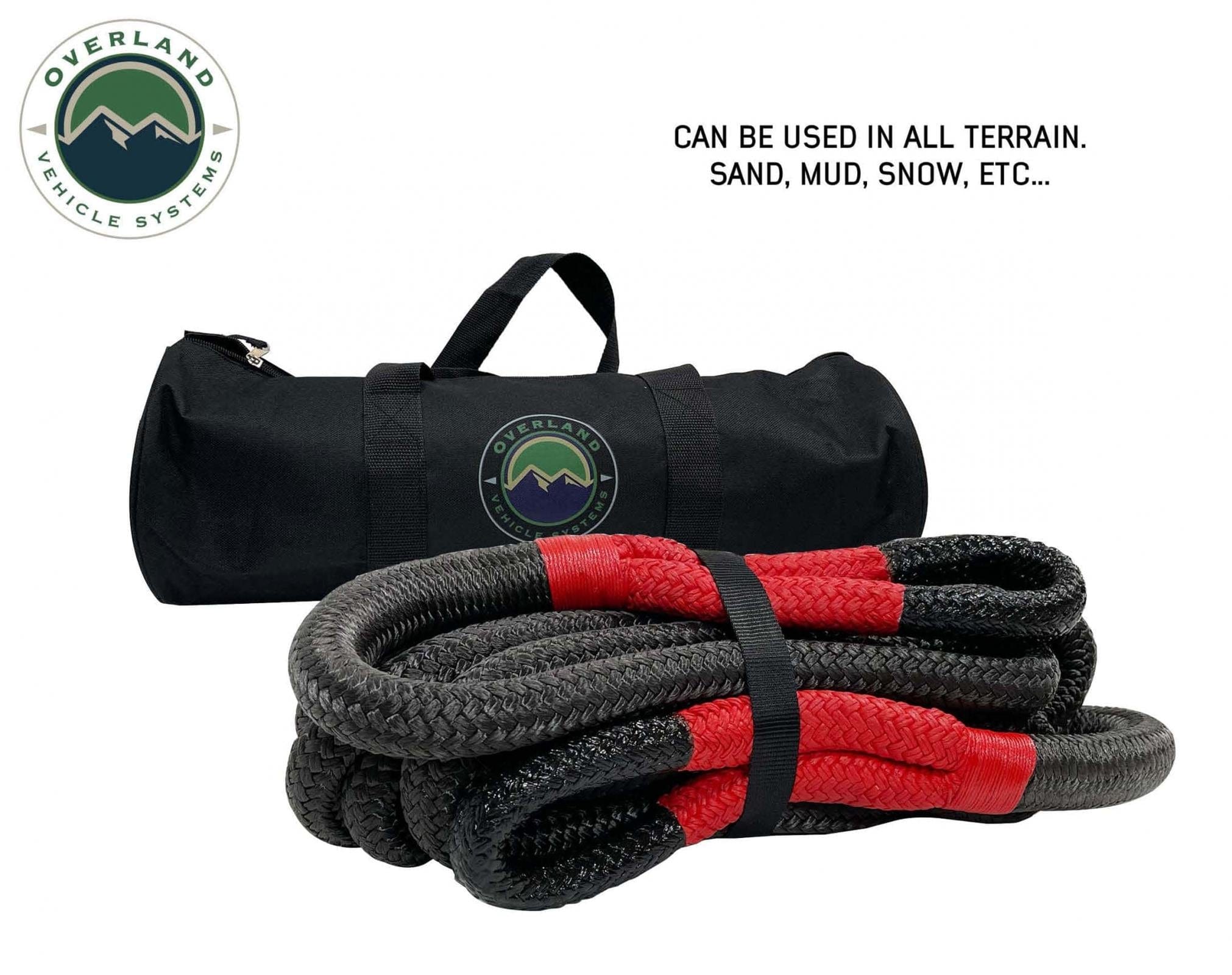 Overland Vehicle Systems Brute Kinetic Rope Recovery Strap 1 x 30 Foot 30 Percent Stretch Overland Vehicle Systems