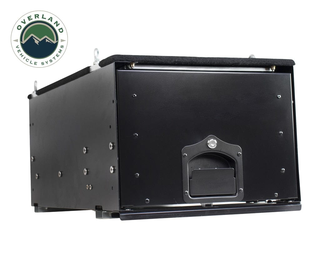 Overland Vehicle Systems Camping Storage Box Cargo Box With Slide Out Drawer Overland Vehicle Systems