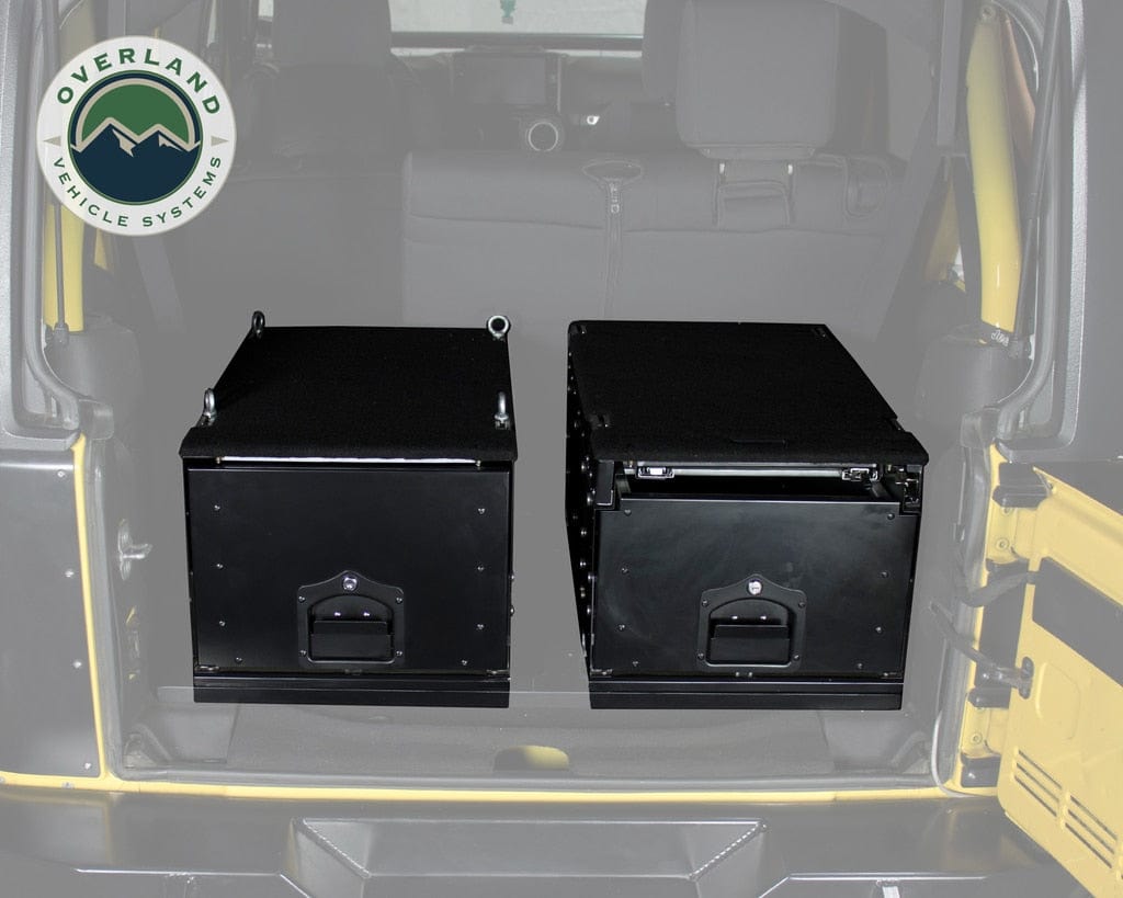 Overland Vehicle Systems Camping Storage Box Cargo Box With Slide Out Drawer Overland Vehicle Systems