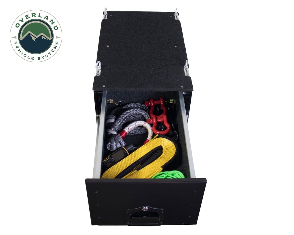 Overland Vehicle Systems Camping Storage Box Cargo Box With Slide Out Drawer Overland Vehicle Systems