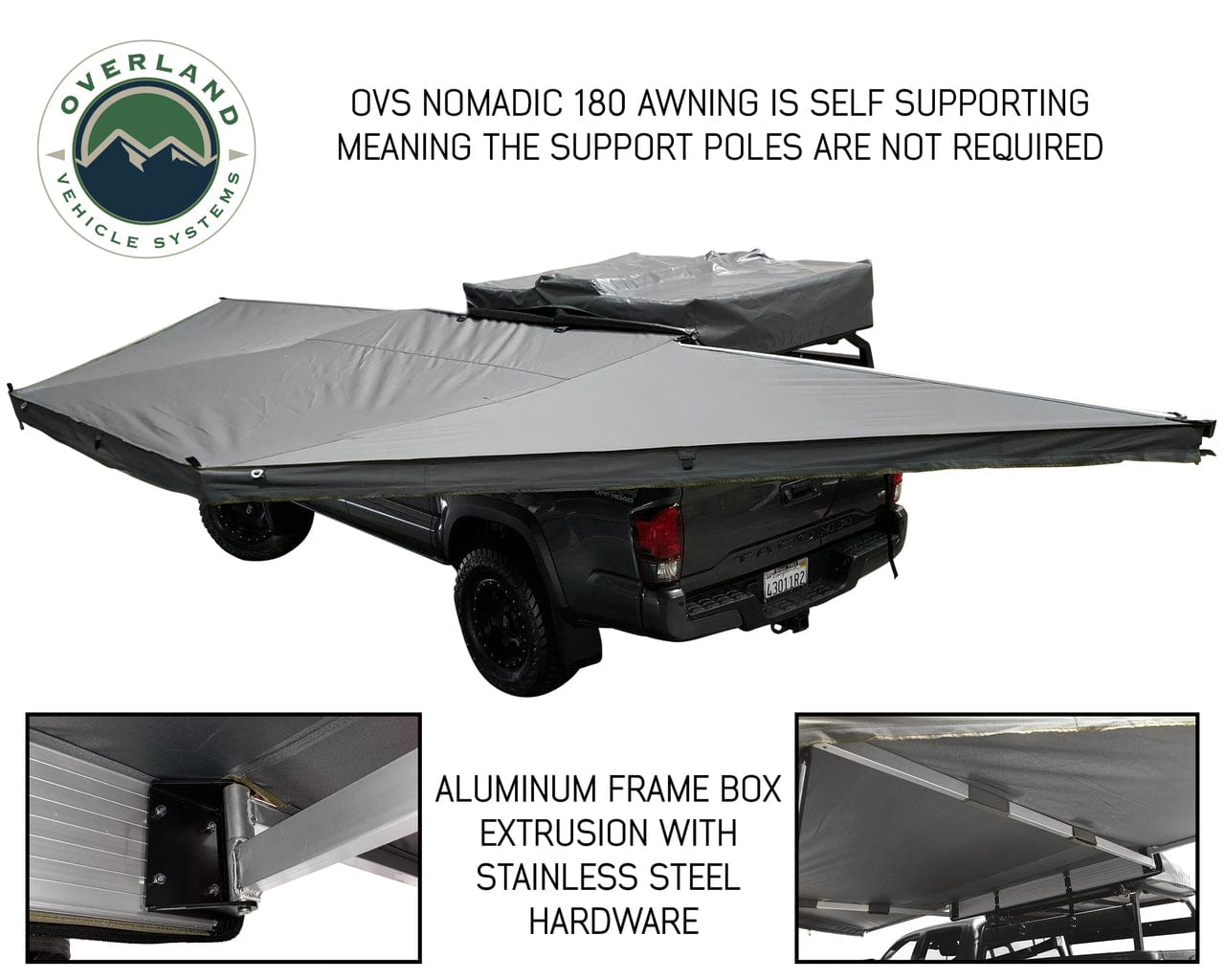 Overland Vehicle Systems Freestanding 180 Degree Awnings For Mid - High Roofline Vans Overland Vehicle Systems