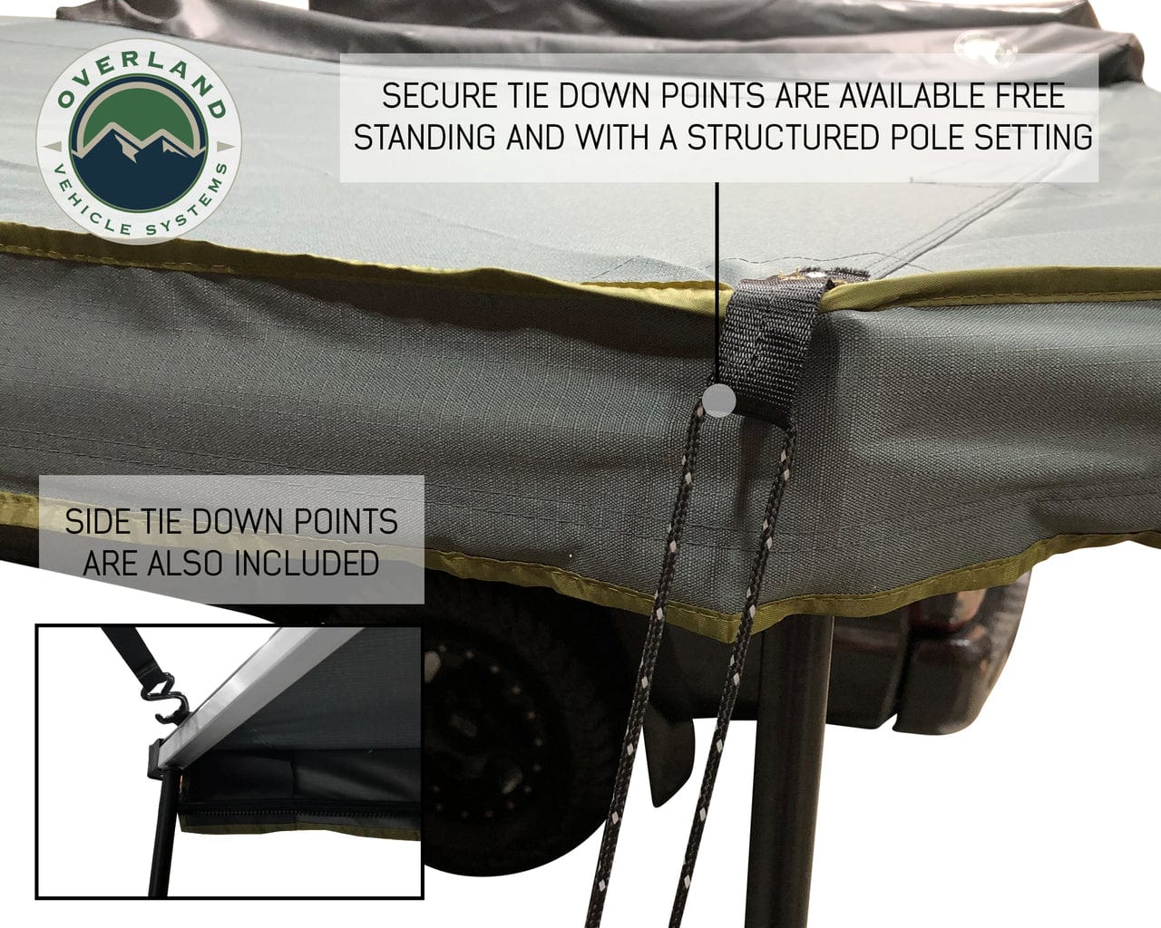 Overland Vehicle Systems Freestanding 270 Degree Awnings For Mid - High Roofline Vans Driver side Overland Vehicle Systems