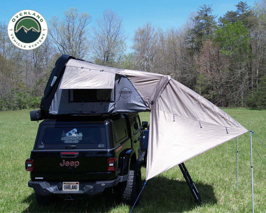 Overland Vehicle Systems Hard Shell Roof Top Tent Awning - Bushveld II for 2 Person Overland Vehicle Systems