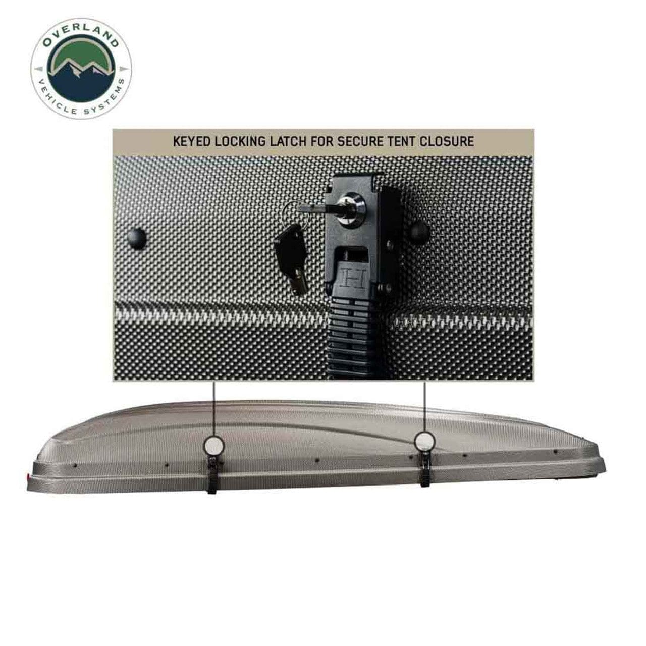 Overland Vehicle Systems HD Bundu 2 - Hard Shell Roof Top Tent, 2 Person, Grey Body and Black Rainfly Overland Vehicle Systems