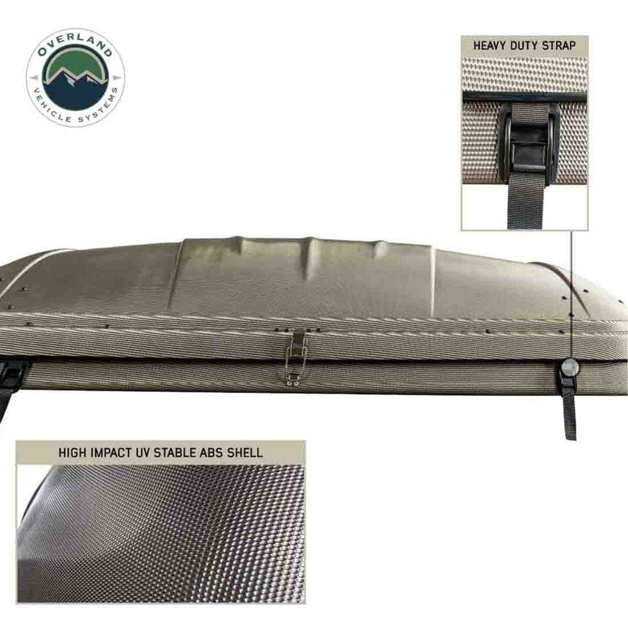 Overland Vehicle Systems HD Bundu 3 - Hard Shell Pop Up Roof Top Tent, 3 Person, Grey Body and Black Rainfly Overland Vehicle Systems