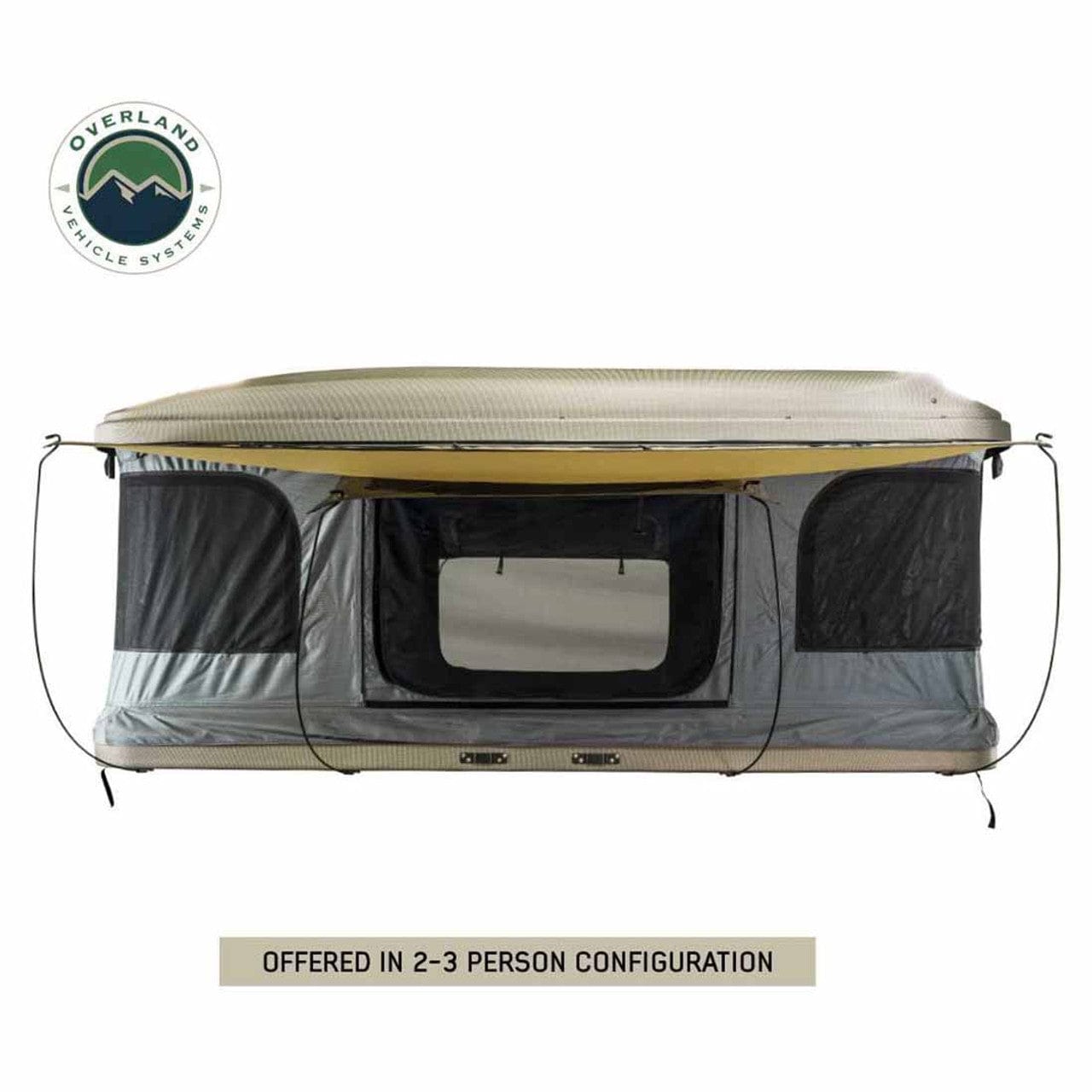 Overland Vehicle Systems HD Bundu 3 - Hard Shell Pop Up Roof Top Tent, 3 Person, Grey Body and Black Rainfly Overland Vehicle Systems