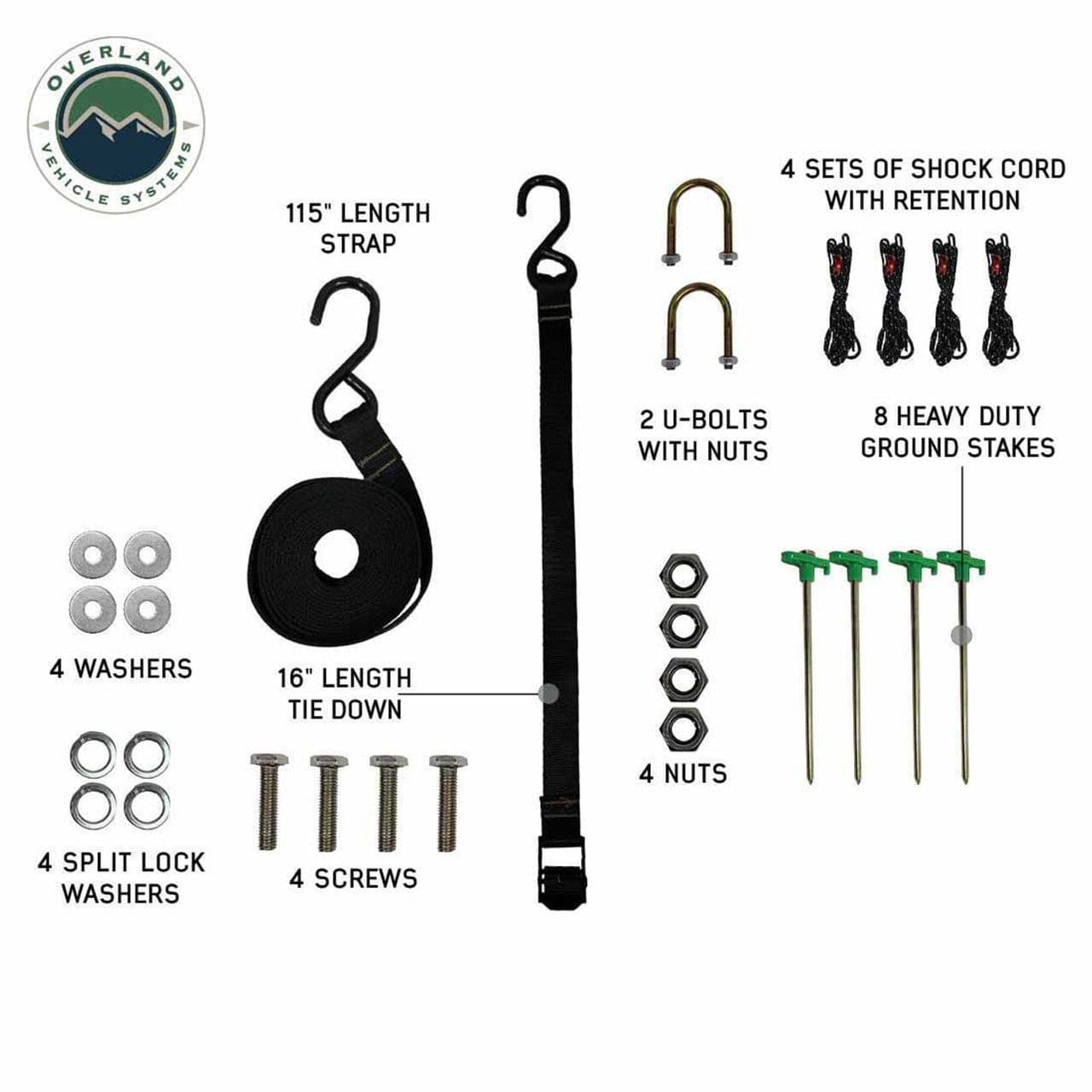 Overland Vehicle Systems HD Nomadic 180 LTE - Awning, Grey Body, Green Trim and Black Travel Cover Overland Vehicle Systems