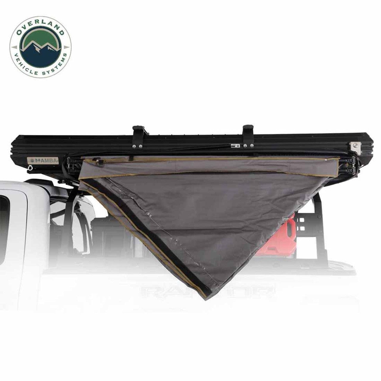 Overland Vehicle Systems HD Nomadic 180 LTE - Awning, Grey Body, Green Trim and Black Travel Cover Overland Vehicle Systems