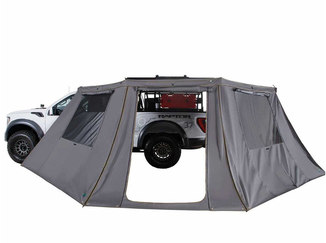 Overland Vehicle Systems HD Nomadic 180 - LTE Awning Wall, Universal, Grey Body, Green Trim W/Storage Bag Overland Vehicle Systems