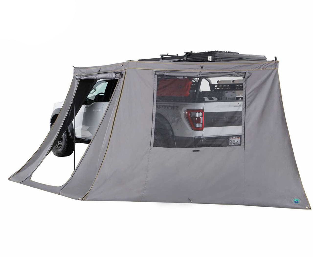 Overland Vehicle Systems HD Nomadic 180 - LTE Awning Wall, Universal, Grey Body, Green Trim W/Storage Bag Overland Vehicle Systems
