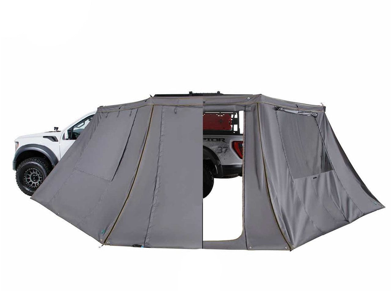 Overland Vehicle Systems HD Nomadic 180 - LTE Awning Wall, Universal, Grey Body, Green Trim W/Storage Bag Overland Vehicle Systems