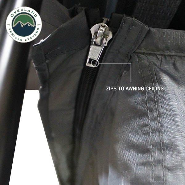 Overland Vehicle Systems HD Nomadic 2.0 Awning Room Enclosure, Grey Body, Green Trim (4 Walls and Floor) Overland Vehicle Systems