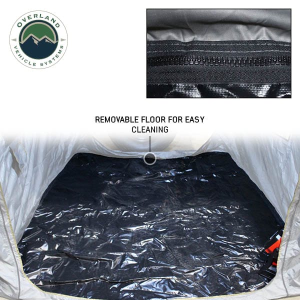 Overland Vehicle Systems HD Nomadic 2.0 Awning Room Enclosure, Grey Body, Green Trim (4 Walls and Floor) Overland Vehicle Systems