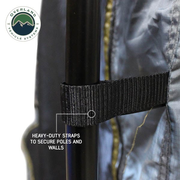 Overland Vehicle Systems HD Nomadic 2.0 Awning Room Enclosure, Grey Body, Green Trim (4 Walls and Floor) Overland Vehicle Systems