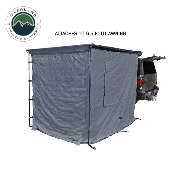 Overland Vehicle Systems HD Nomadic 2.0 Awning Room Enclosure, Grey Body, Green Trim (4 Walls and Floor) Overland Vehicle Systems