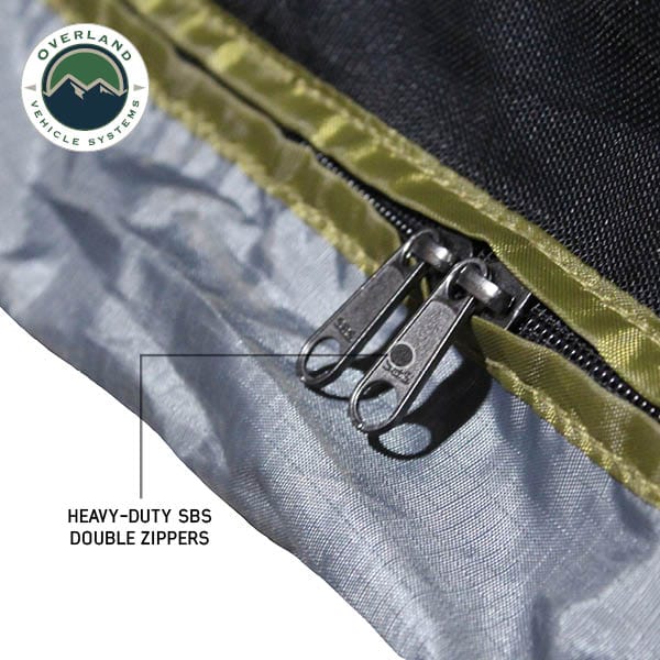 Overland Vehicle Systems HD Nomadic 2.0 Awning Room Enclosure, Grey Body, Green Trim (4 Walls and Floor) Overland Vehicle Systems