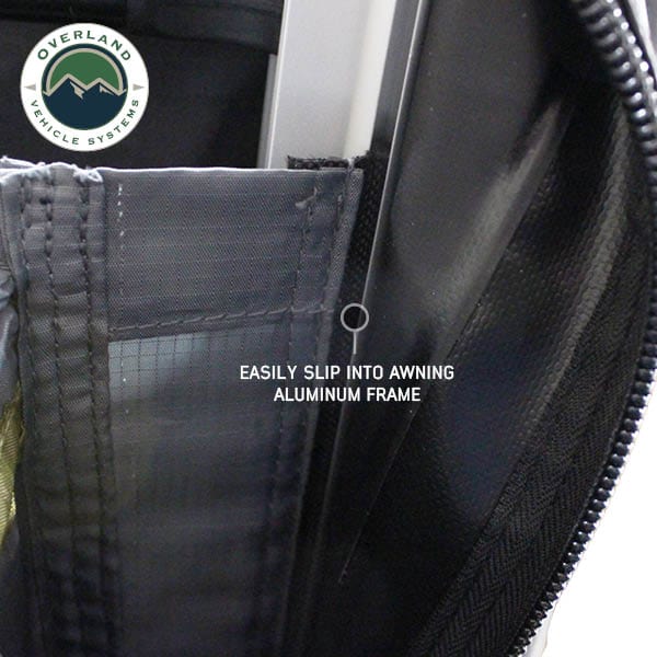 Overland Vehicle Systems HD Nomadic 2.0 Awning Room Enclosure, Grey Body, Green Trim (4 Walls and Floor) Overland Vehicle Systems