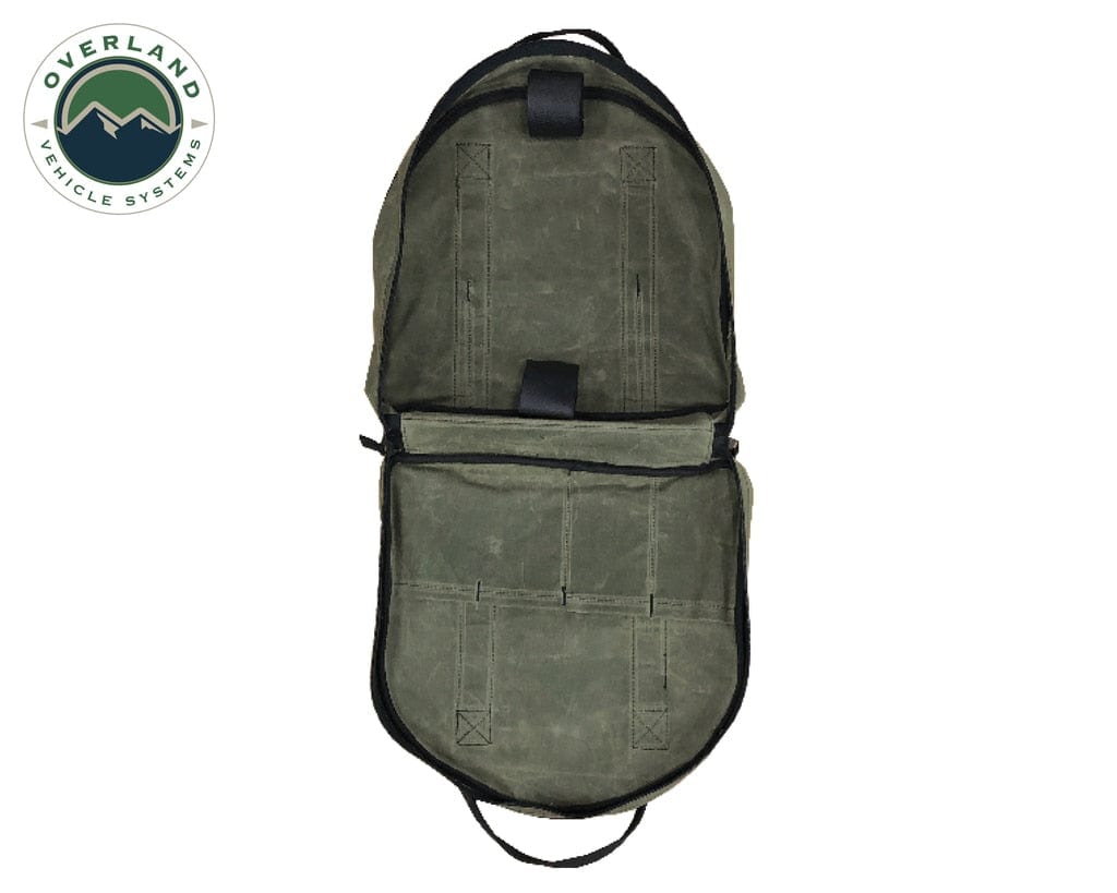 Overland Vehicle Systems Jumper Cable Bag #16 Waxed Canvas Durable Storage Solution Overland Vehicle Systems