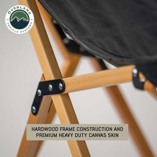 Overland Vehicle Systems Kick It Camp Chair - Wood Base & Storage Bag Overland Vehicle Systems