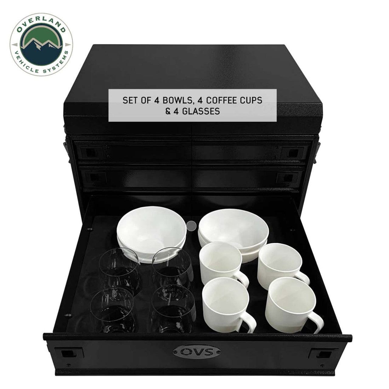 Overland Vehicle Systems Kitchen Kit - 39 Piece Utensil, Aluminum Storage Box With Custom Cut Foam Overland Vehicle Systems