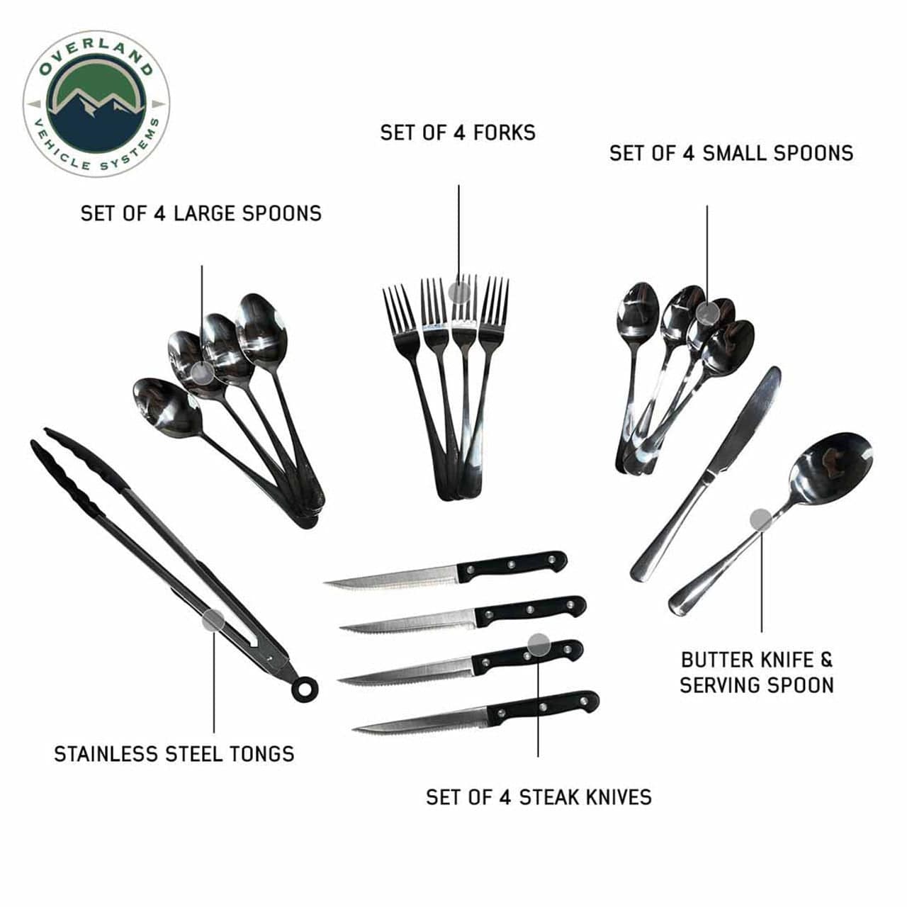 Overland Vehicle Systems Kitchen Kit - 39 Piece Utensil, Aluminum Storage Box With Custom Cut Foam Overland Vehicle Systems