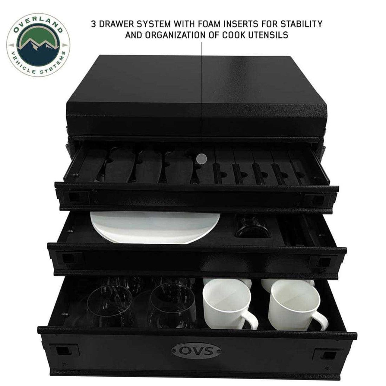 Overland Vehicle Systems Kitchen Kit - 39 Piece Utensil, Aluminum Storage Box With Custom Cut Foam Overland Vehicle Systems