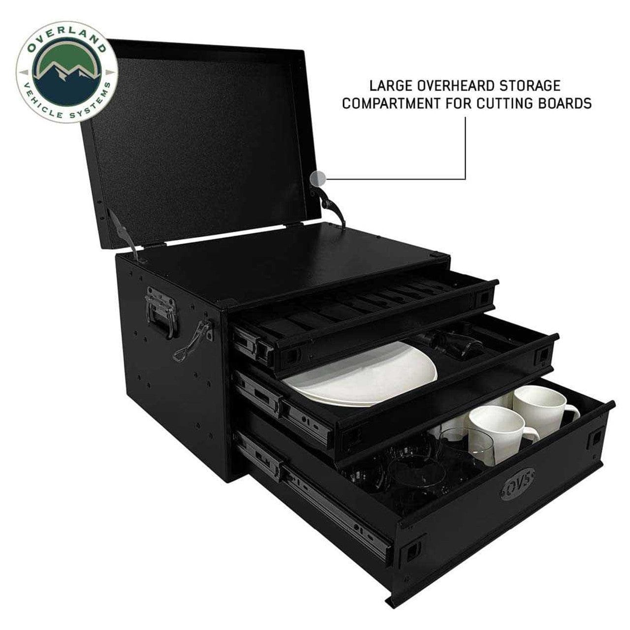 Overland Vehicle Systems Kitchen Kit - 39 Piece Utensil, Aluminum Storage Box With Custom Cut Foam Overland Vehicle Systems