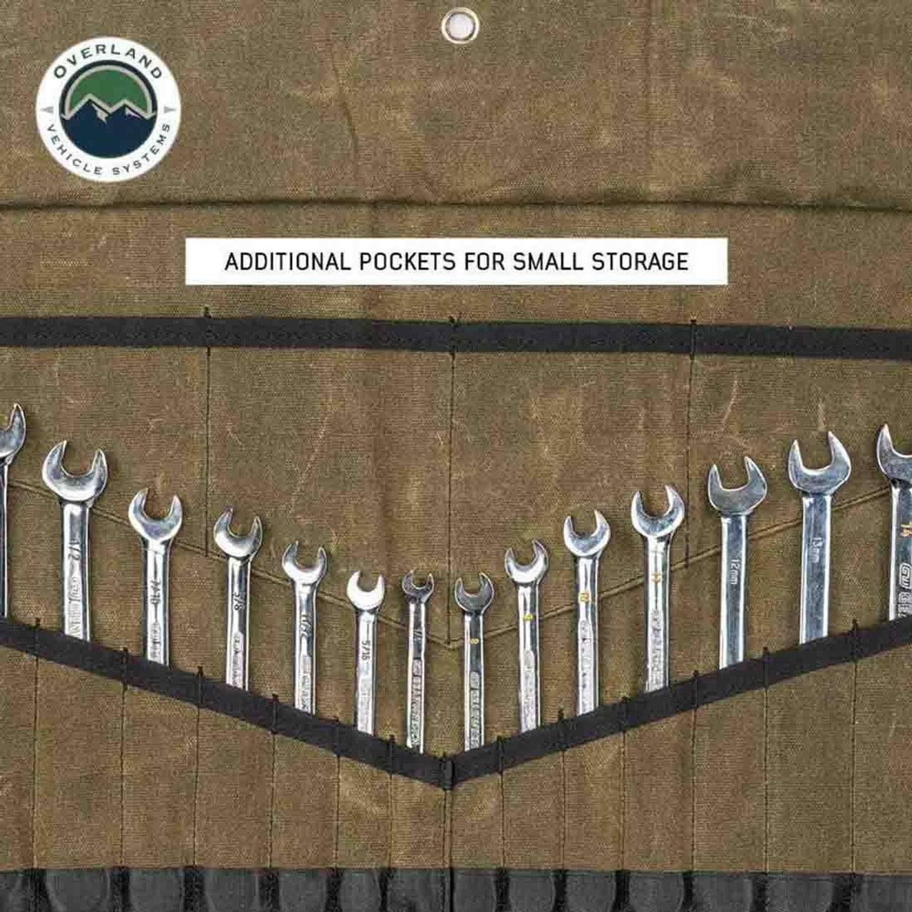 Overland Vehicle Systems Large Wrench Tool Roll (24 Slot) Number 16 Waxed Canvas Overland Vehicle Systems