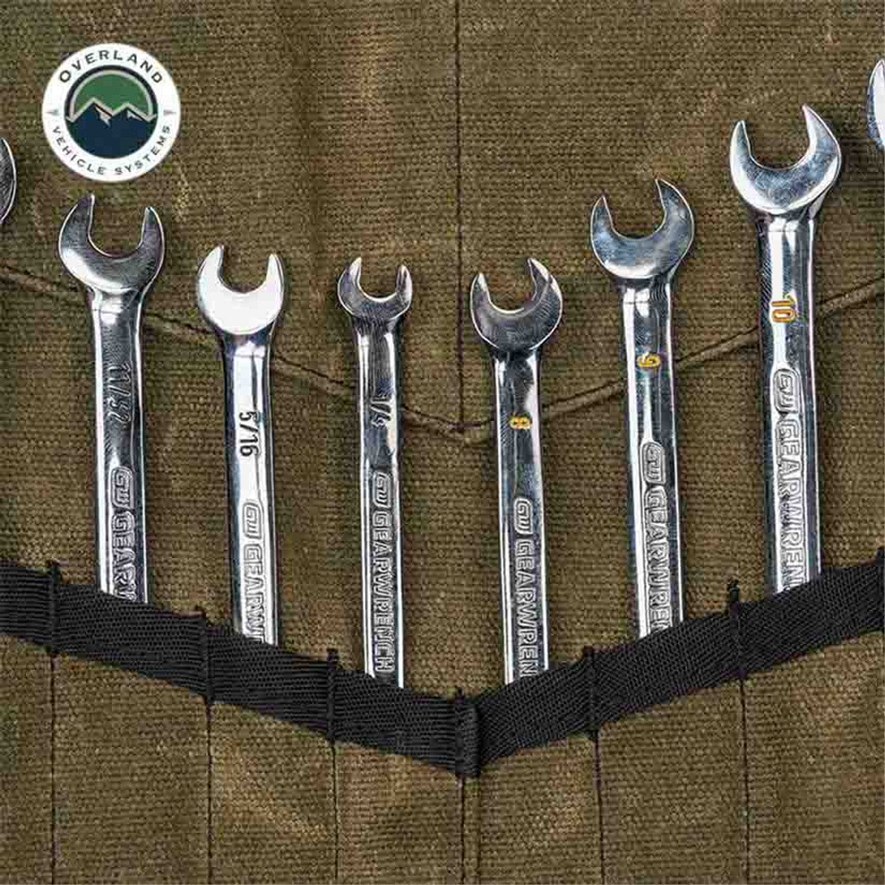 Overland Vehicle Systems Large Wrench Tool Roll (24 Slot) Number 16 Waxed Canvas Overland Vehicle Systems