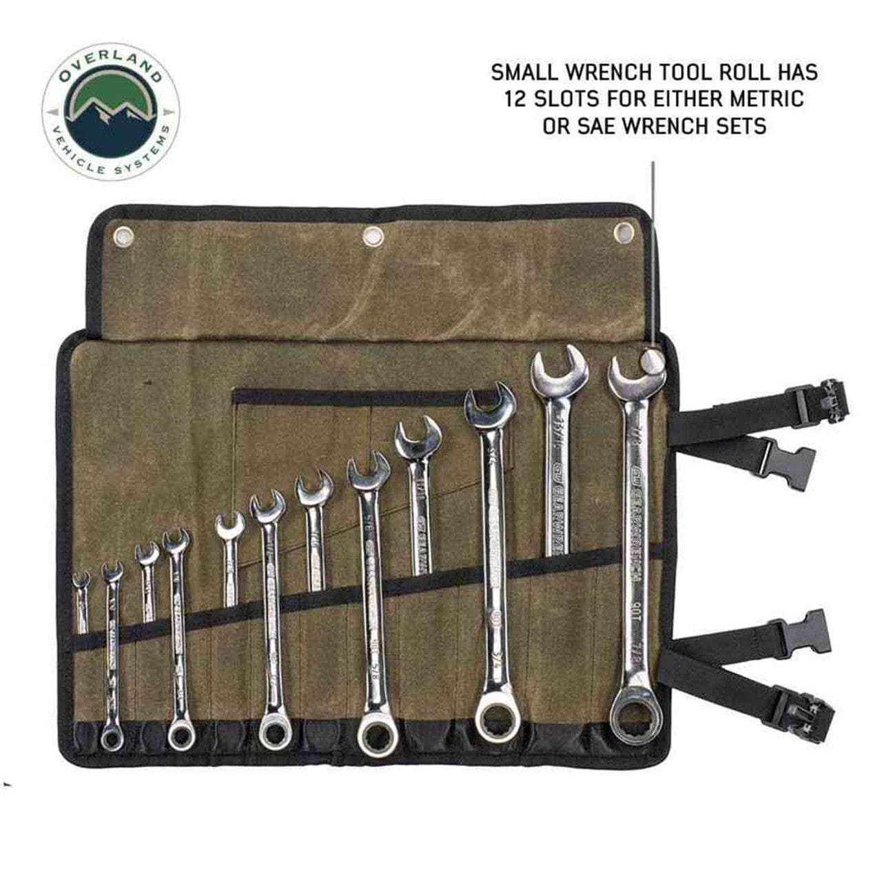 Overland Vehicle Systems Large Wrench Tool Roll (24 Slot) Number 16 Waxed Canvas Overland Vehicle Systems