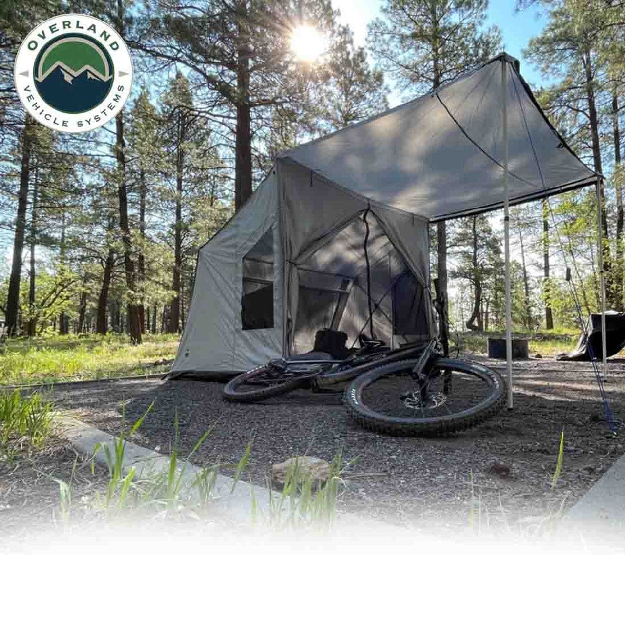 Overland Vehicle Systems LD P.S.T. - Portable Safari Ground Tent Large, Grey Body and Grey Trim Overland Vehicle Systems