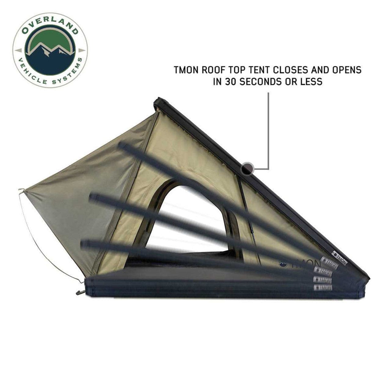 Overland Vehicle Systems LD TMON Clamshell Aluminum Hard Shell Roof Top Tent Overland Vehicle Systems