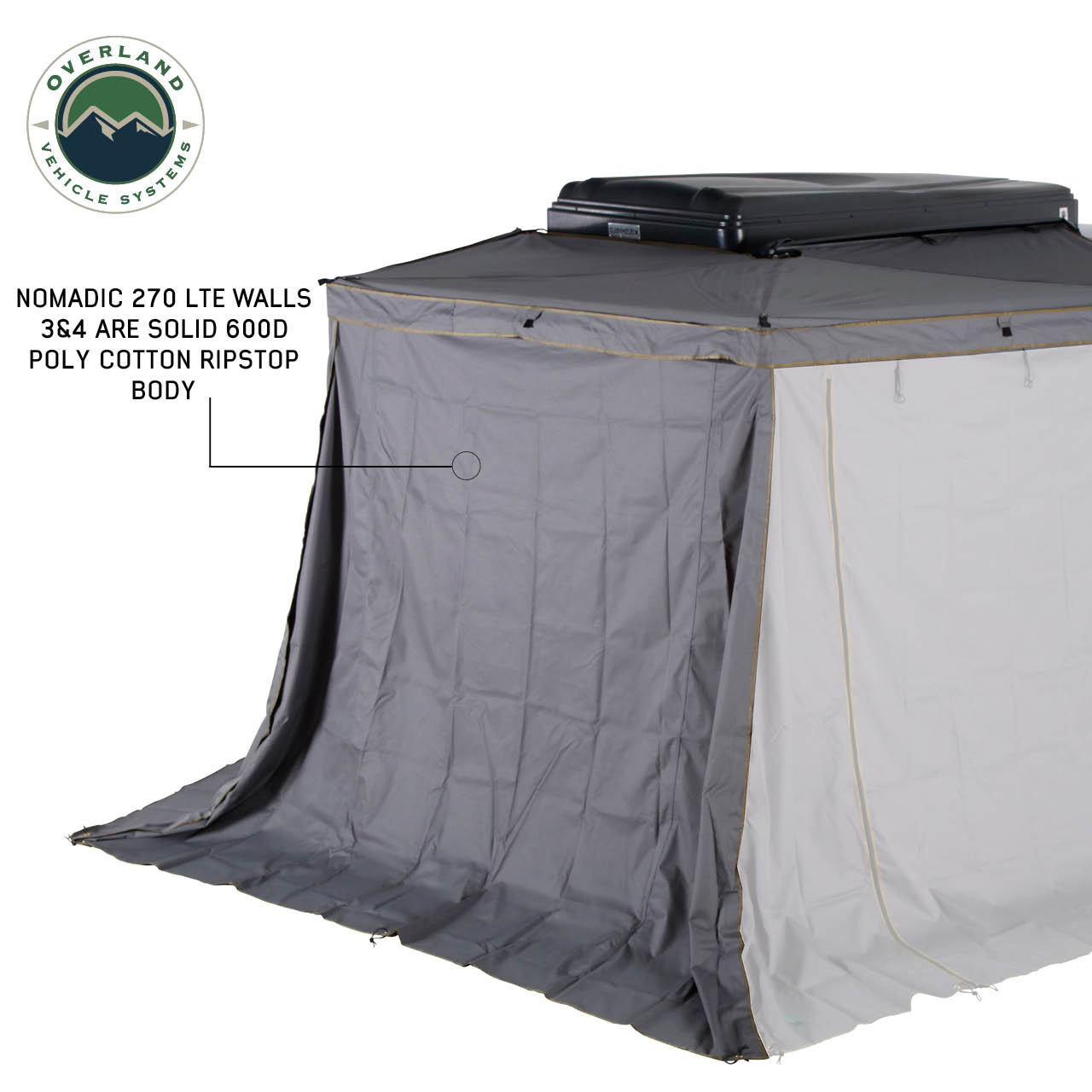 Overland Vehicle Systems Nomadic 270 LTE Awning Passenger Side Walls 3 and 4 Overland Vehicle Systems