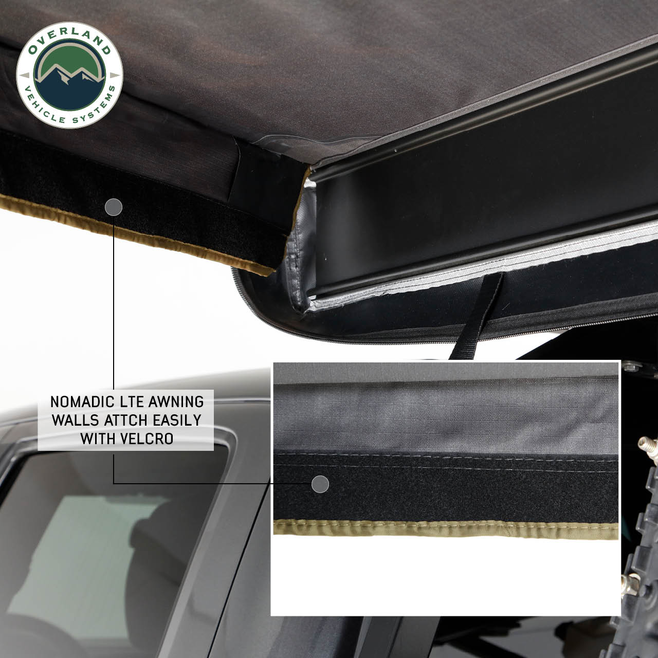 Overland Vehicle Systems Nomadic 270 LTE Awning Passenger Side Walls 3 and 4 Overland Vehicle Systems