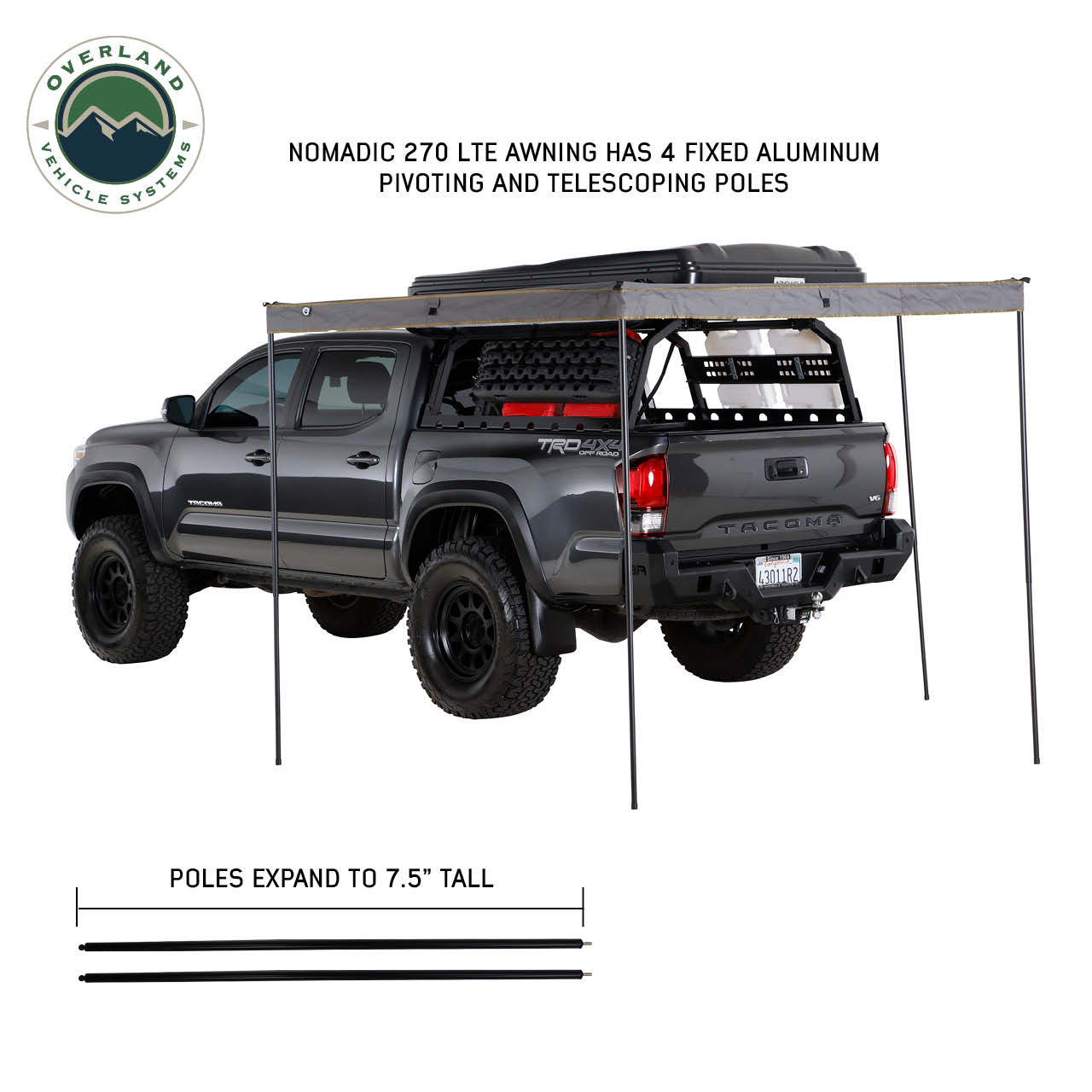Overland Vehicle Systems Nomadic 270 LTE Driver Side 270 Degree Awning Premium Overland Vehicle Systems