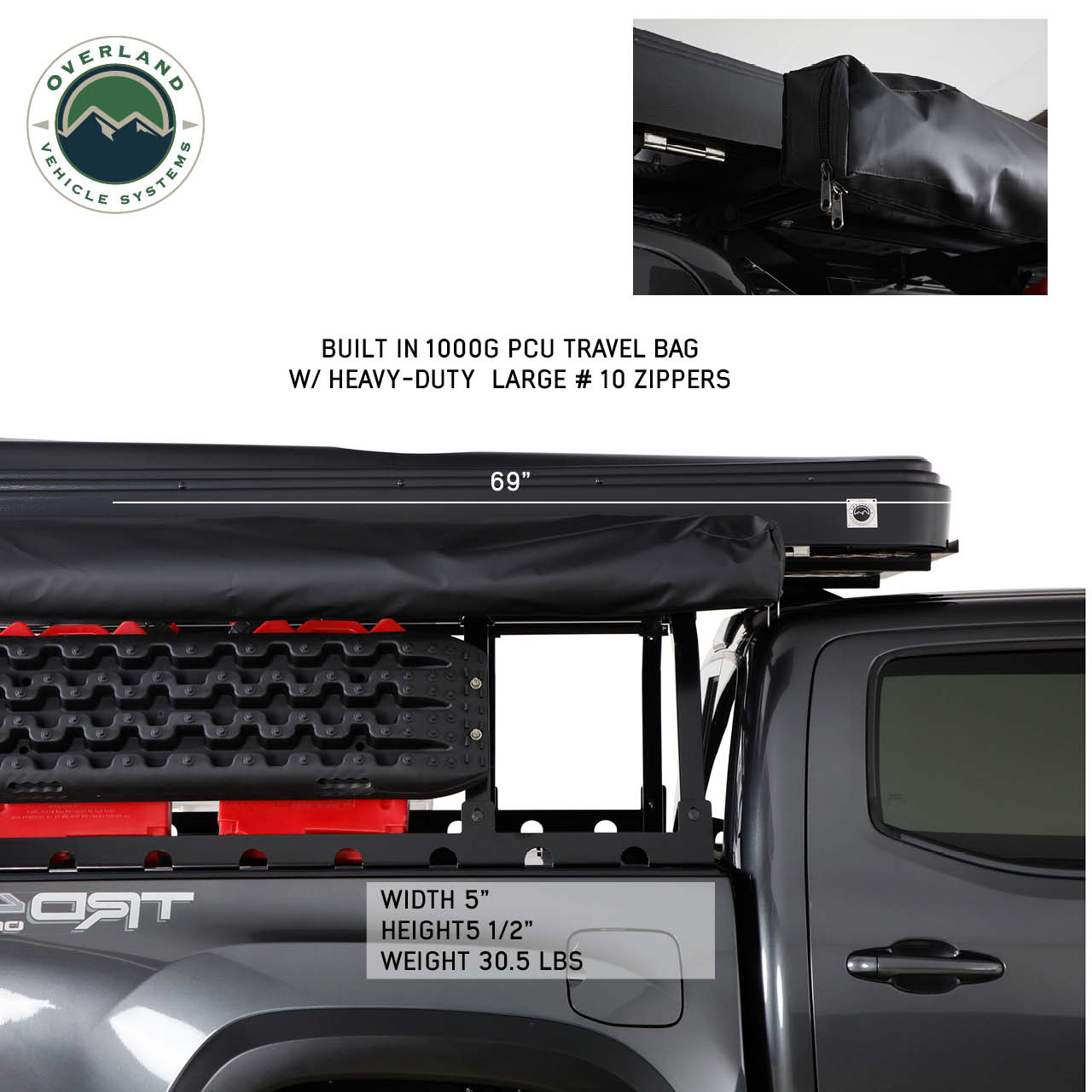 Overland Vehicle Systems Nomadic 270 LTE Passenger Side 270 Degree Awning Overland Vehicle Systems