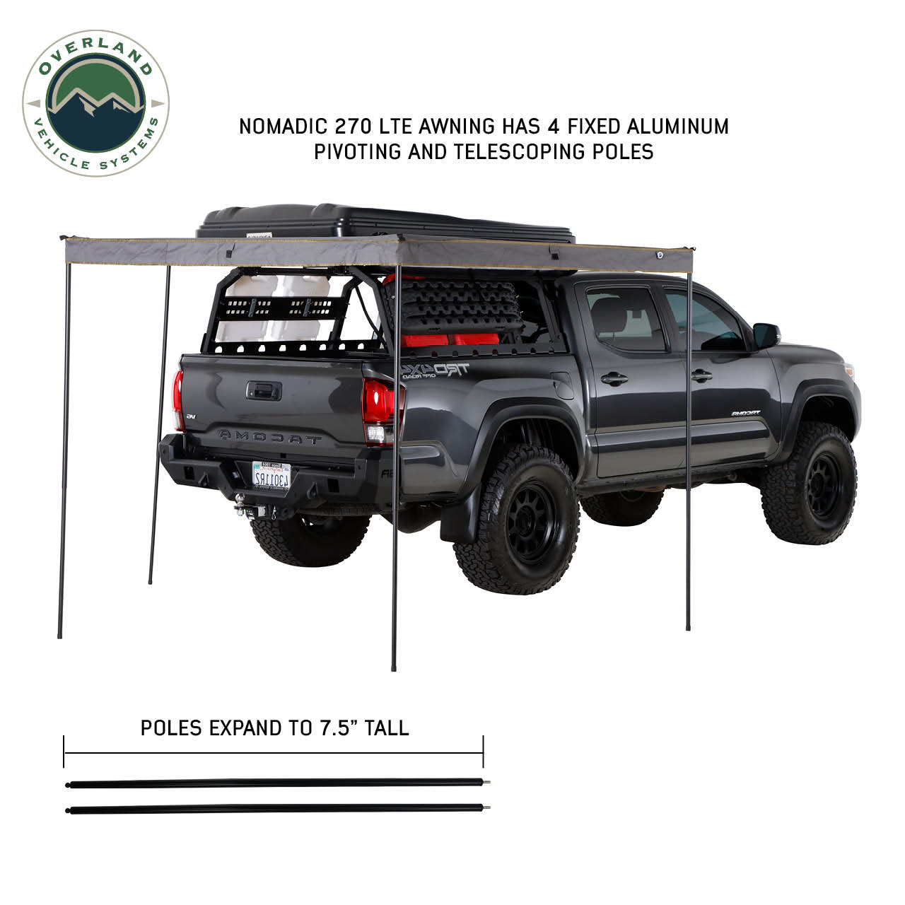 Overland Vehicle Systems Nomadic 270 LTE Passenger Side 270 Degree Awning Overland Vehicle Systems