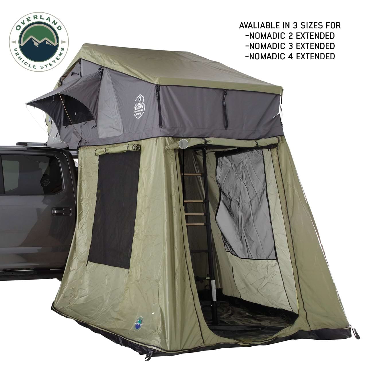 Overland Vehicle Systems Nomadic 3 Roof Top Tent Annex Room With Floor & Cover Overland Vehicle Systems