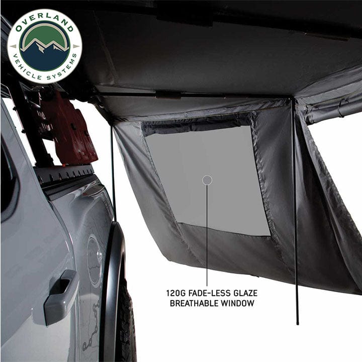 Overland Vehicle Systems Nomadic Awning 180 Degree Side Wall with Window Overland Vehicle Systems