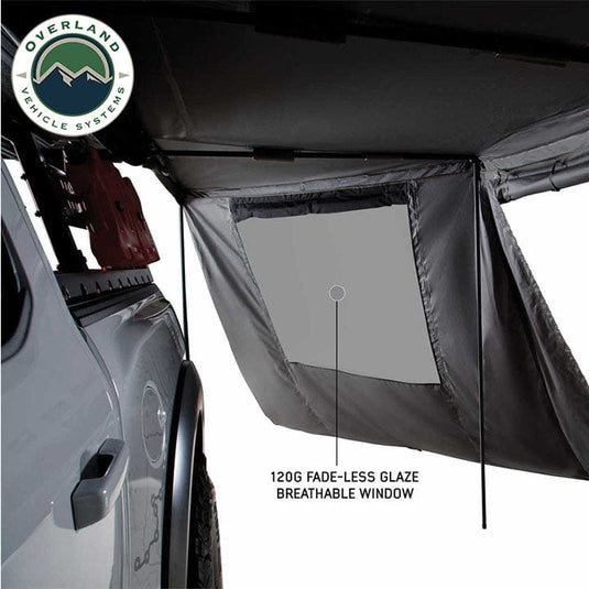 Overland Vehicle Systems Nomadic Awning 180 Degree Side Wall with Window Overland Vehicle Systems
