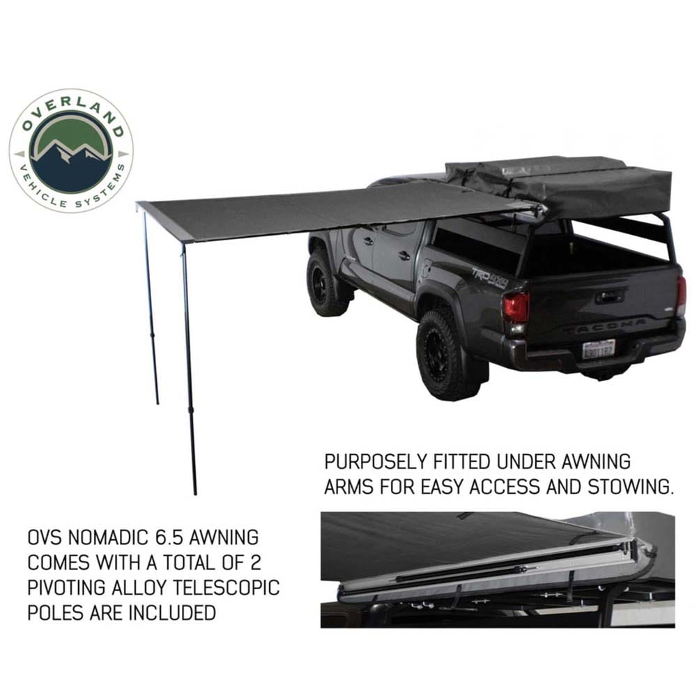 Overland Vehicle Systems Nomadic Awning 2.0 - 6.5' with Black Cover Overland Vehicle Systems