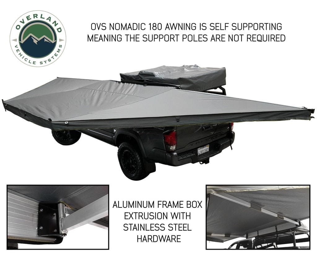 Overland Vehicle Systems Nomadic Awning 270 Degree - Passenger Side Dark Gray Awning Overland Vehicle Systems