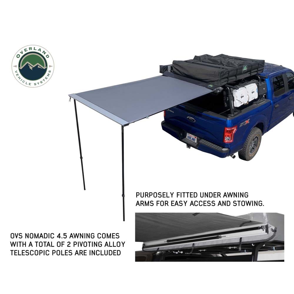 Overland Vehicle Systems Nomadic Awning 4.5 The Perfect 4.5 Awning with Black Cover Overland Vehicle Systems