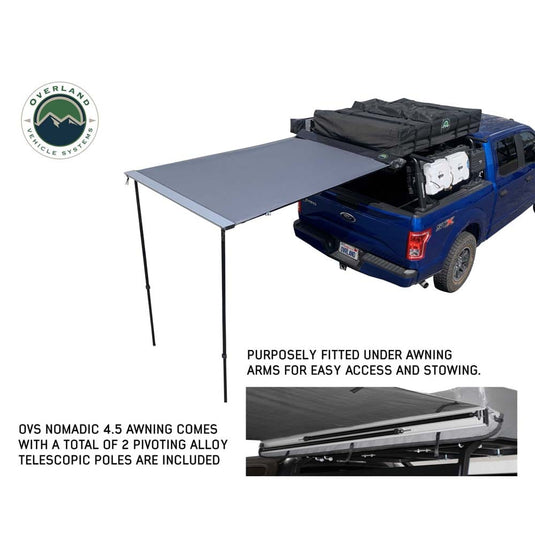 Overland Vehicle Systems Nomadic Awning 4.5 The Perfect 4.5 Awning with Black Cover Overland Vehicle Systems