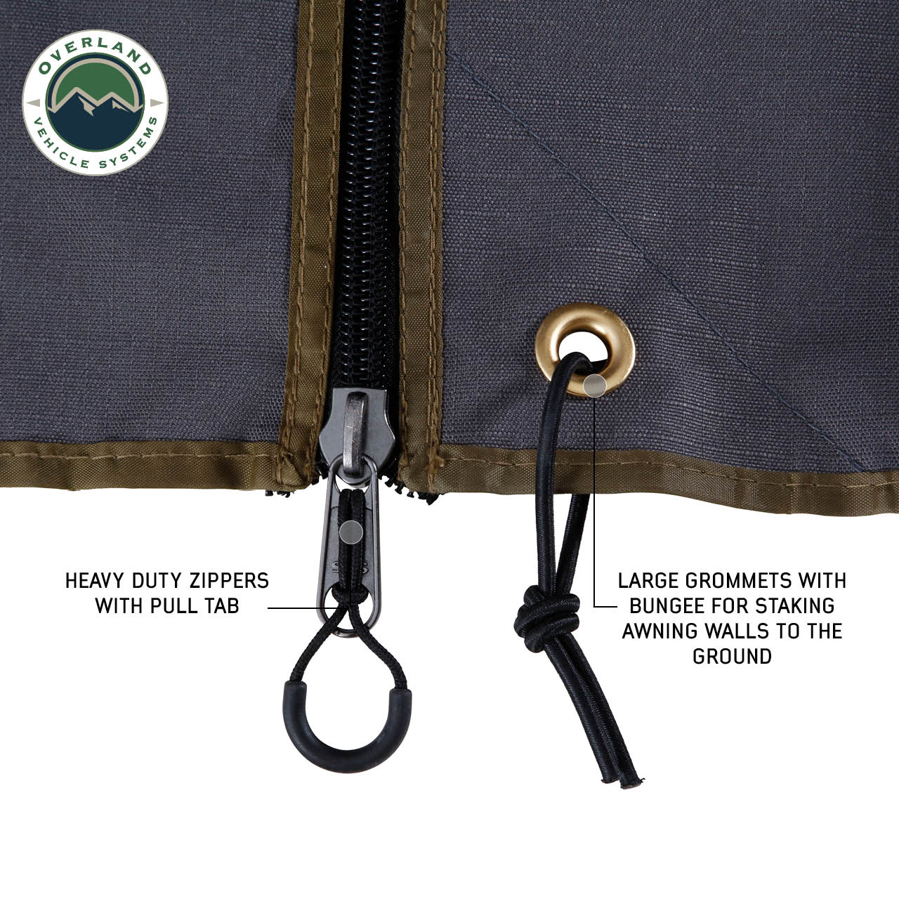 Overland Vehicle Systems Nomadic Passenger Side Walls 1 & 2 270 LTE Awning Wall Kit Overland Vehicle Systems