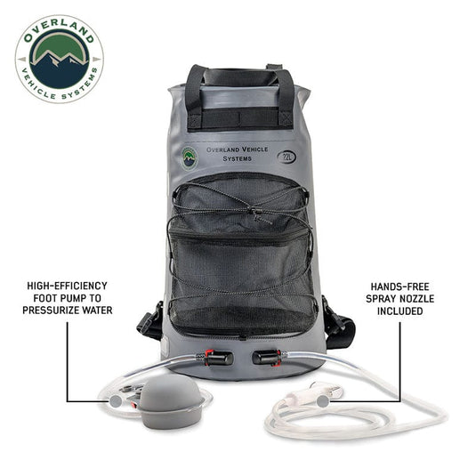 Overland Vehicle Systems Portable Camp Shower - 23 QT, Nozzle & Accessories Overland Vehicle Systems