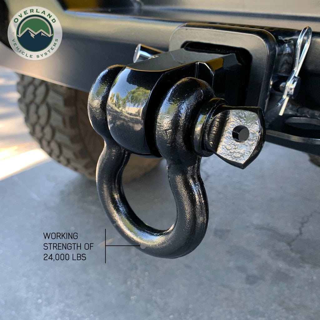 Overland Vehicle Systems Receiver Hitch D-Ring Receiver Mount Recovery Shackle Overland Vehicle Systems