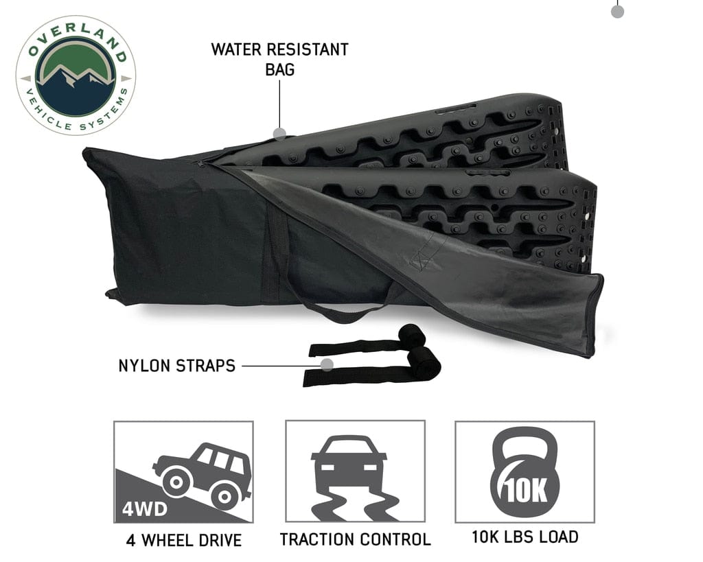 Overland Vehicle Systems Recovery Ramps for 4WDs Gray/Black Universal + Storage Bag Overland Vehicle Systems