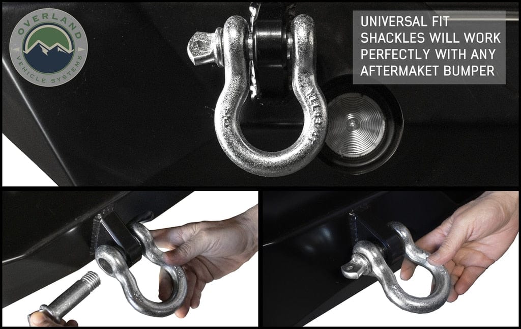 Overland Vehicle Systems Recovery Shackle 3/4 4.75 Ton Zinc - D Ring Recovery Shackle Overland Vehicle Systems
