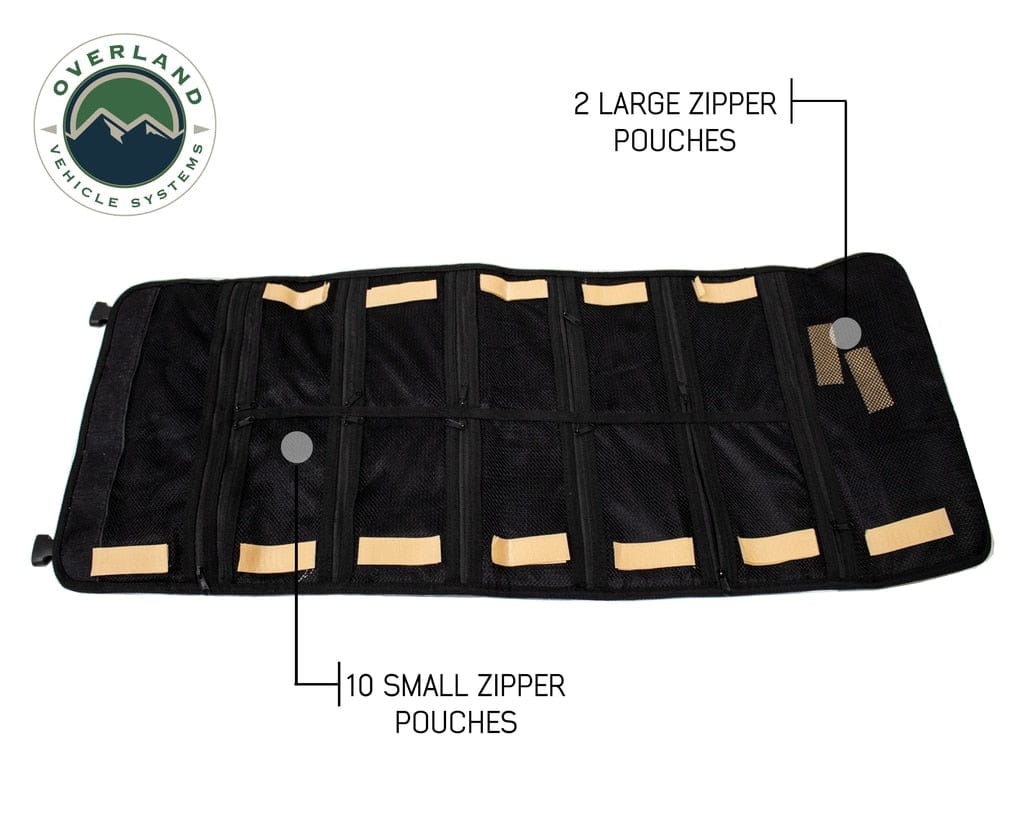 Overland Vehicle Systems Rolled Bag First Aid - Waxed Canvas First Aid Bag for Car Overland Vehicle Systems